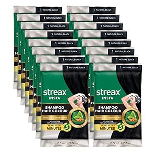 Streax Insta Shampoo Hair Colour For Men & Women | Enriched With Almond Oil & Noni Extracts | Long-Lasting Instant…