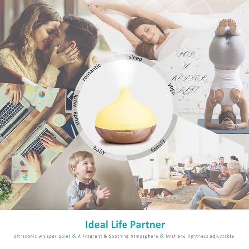 Aroma Diffuser ASAKUKI 300ml für Duftöle und Ultraschalltechnik