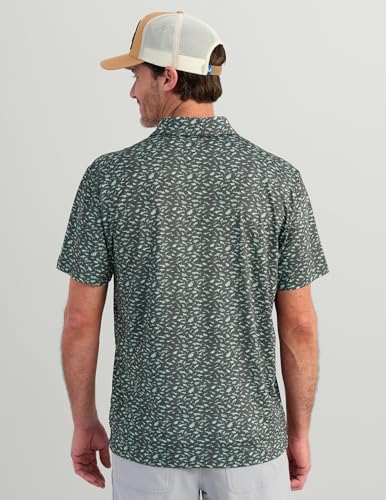 Polo de rendimiento para hombre HUK Men's Pursuit con manga corta y diseño estampado miniatura 4