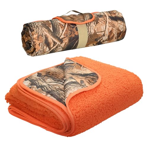 Image of Tirrinia Large Waterproof Outdoor Blanket, Soft Warm Windproof Stadium Blanket with Sherpa Fleece and Foldable for Outdoor Sport, Baseball, Football, Beach, Concerts, Car