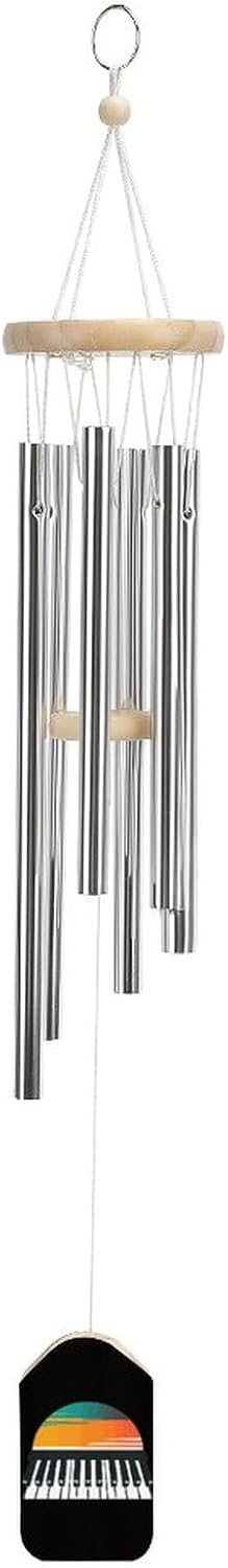 Vintage Piano Keys Wooden Wind Chimes Deep Tone Memorial Windchime for Outside Garden Home Decoration