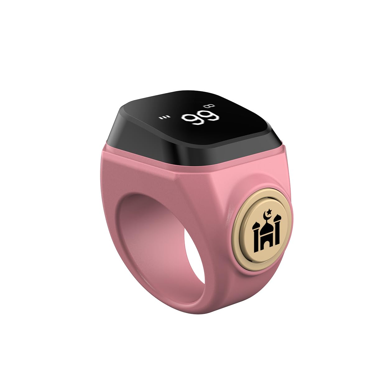 Smart Tasbih Counter,18mm(8) Muslim Digital Azan Alarm Clock Zikr Ring,APP Support Digital Counter Prayer Reminder Rings, Waterproof 4 Digit Finger Counter for Muslims(Pink)-image-46
