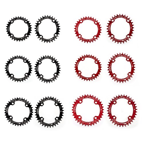 Anel de Corrente de Bicicleta, Andoer Pedaleira de roda dentada larga estreita de bicicleta oval red