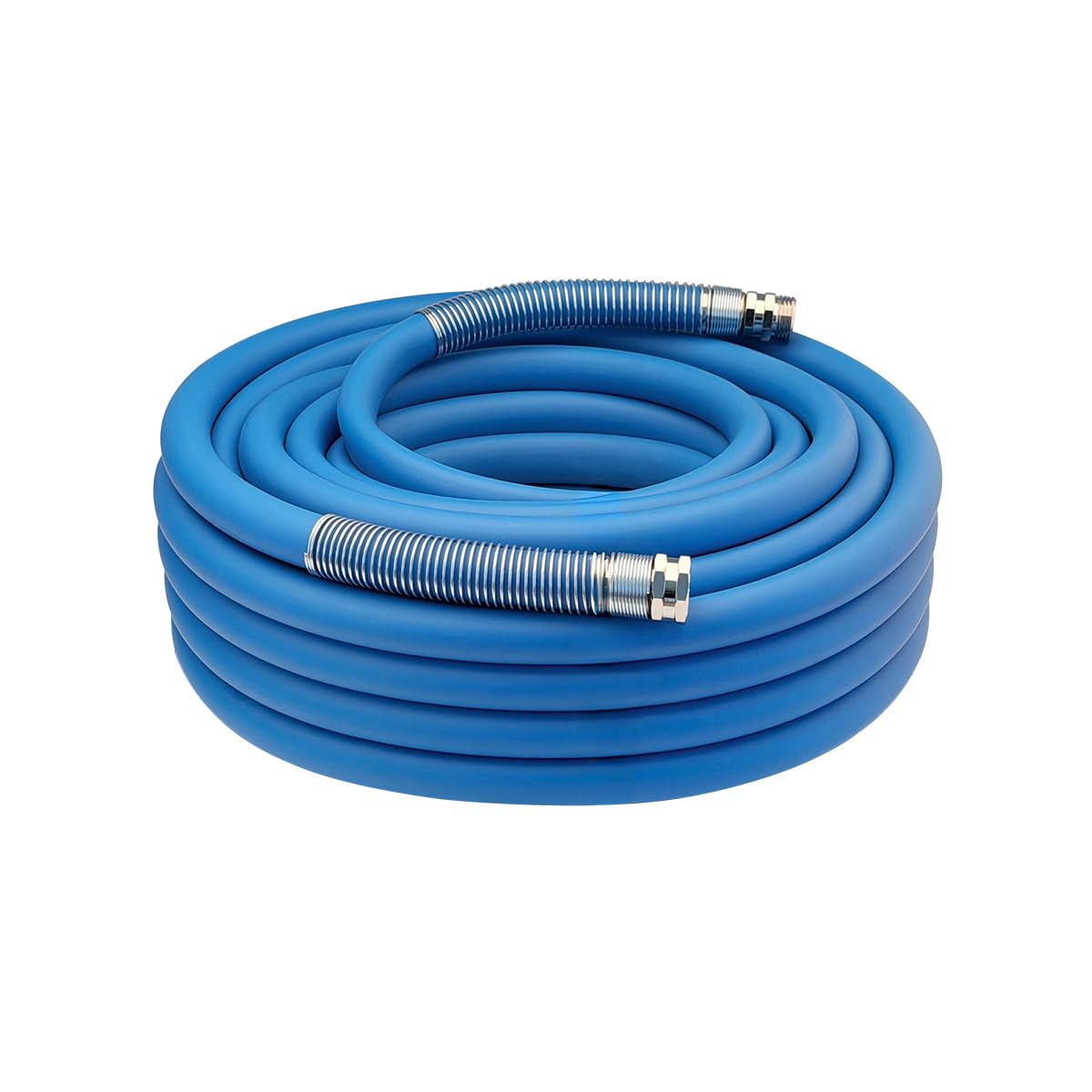 Guitrees 2026 Upgraded Garden Hose 75FT x 3/4", Heavy Duty Rubber Water Hose with Five Layered Braiding, Swivel male and female Nickel-plated Brass Fittings, 1200PSI Burst, 300PSI Working (Blue)