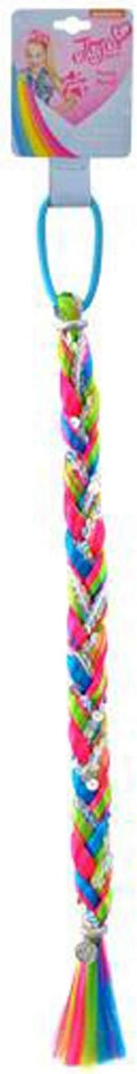 JoJo Siwa Rainbow Party Braid Extension Pony Tail Hair Tie, Rainbow, 17.5 "