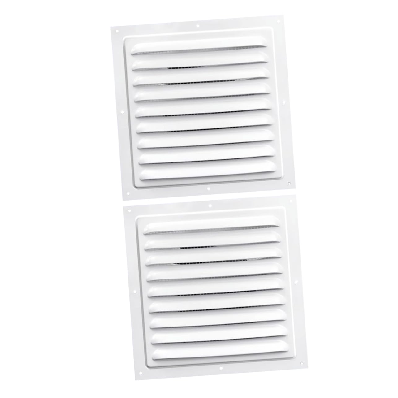 NUOBESTY Griglia di Ventilazione in Lega di Alluminio, 2 Pezzi, Design a Lamelle, Protezione Intemperie per Armadi e Scatole Elettriche | Lega di Alluminio Robusta, Copertura Fessure, per Armadi e Contenitori, Formato Quadrato