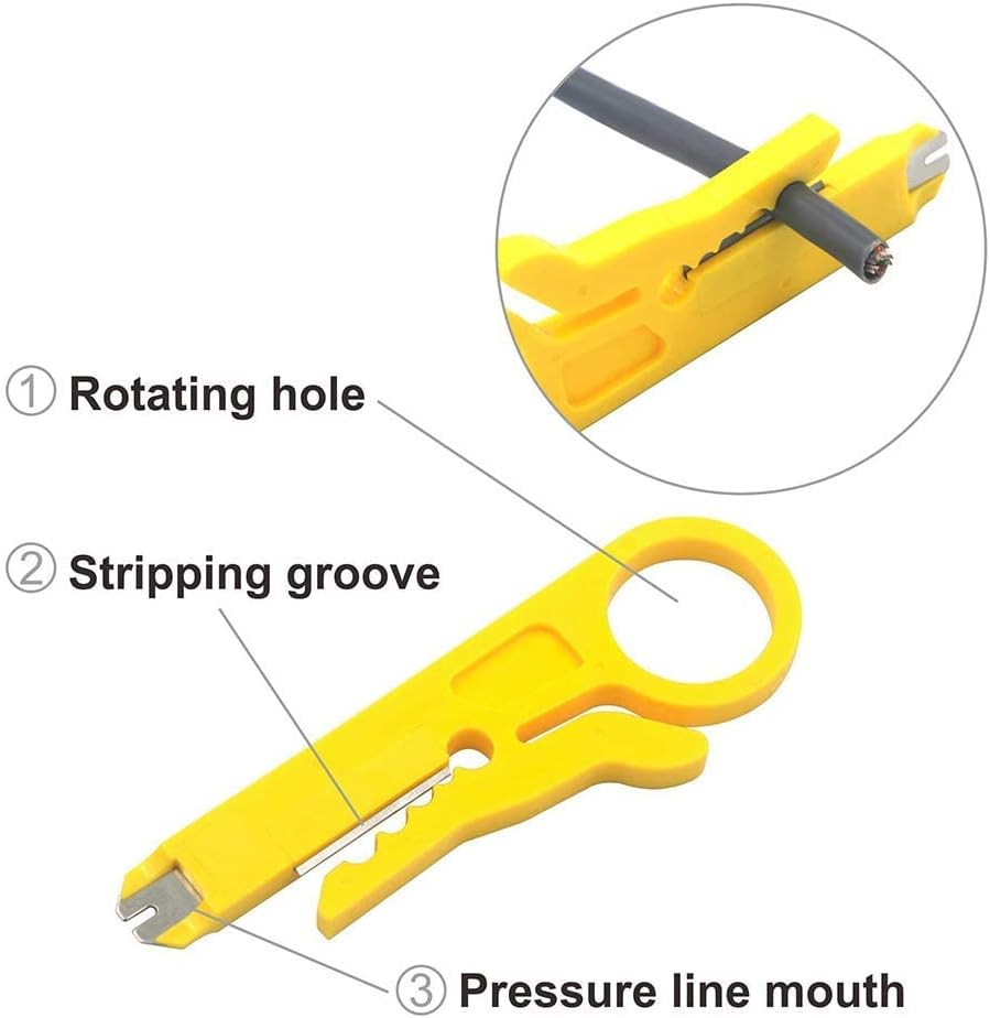VCE Combo Keystone Punch Down Stand and Mini Wire Stripper Cutter with Punch Down Impact Tool with 110 and 66 Blades