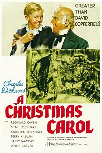 Laminated A Christmas Carol Charles Dickens Movie Holiday Vintage Classic Film Poster Dry Erase Wall Art 16x24