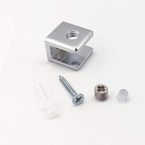 Miniatura 5 de Soporte de estante de vidrio Soporte de abrazadera de vidrio Clip de estante de abrazadera ajustable para 0.315-0.394 in de grosor - Paquete de 4