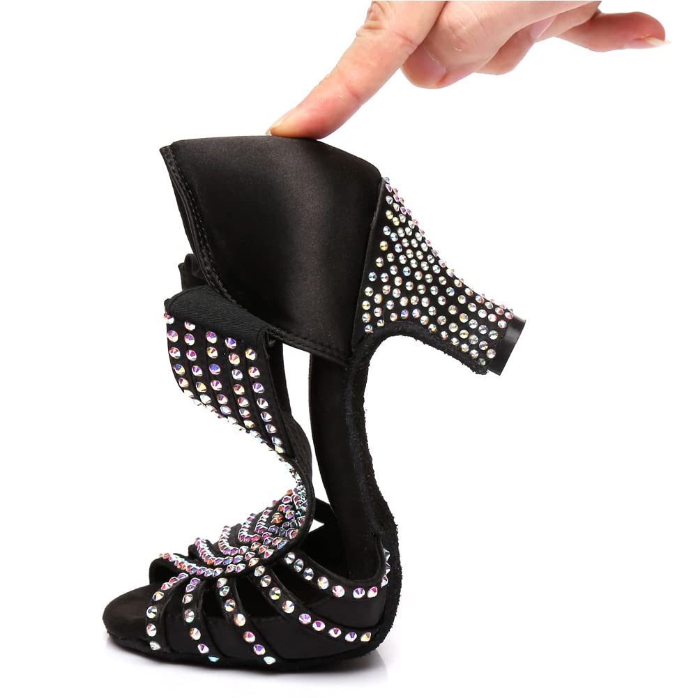 HIPPOSEUS Scarpe da Ballo per Salsa Bachata Serate Danzanti Latino Americano Donna Ballare Tacco 6 cm