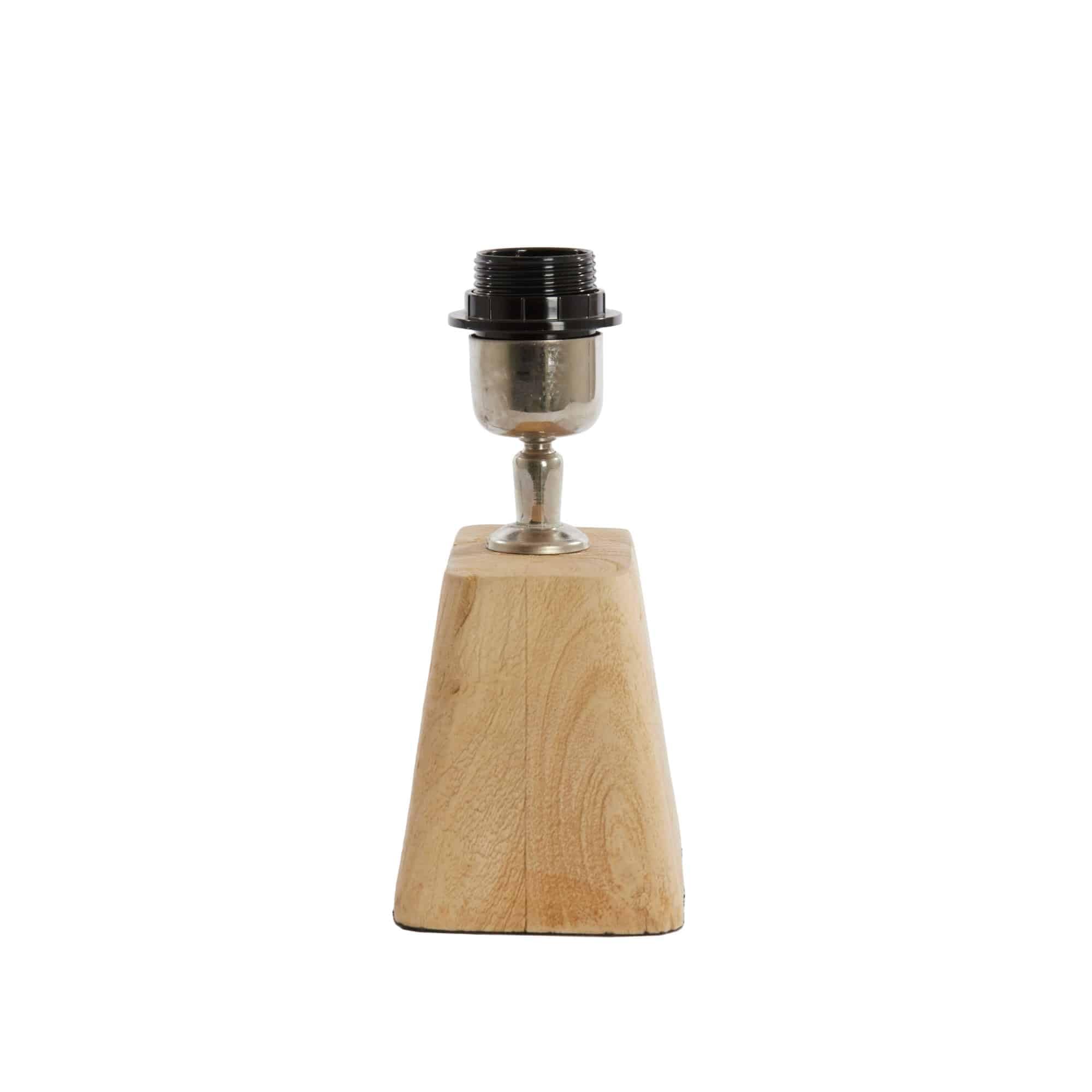 Light & Living Pied de Lampe Kardan - Brun - 16x10x21cm - Rectangle - Bois - Base de lampe pour Salon et Chambre - Pied de lampe décoratif pour abat-jour