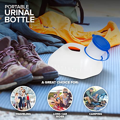 Unisex Urinal Bottle (1 Pack) - Portable Urinal For Women & Men - Female Urinal With Lid - 32 Oz Female Urination Device - Women Pee Funnel Cup For Emergency, Travel, Car & Camping - Stock Your Home #TOP6