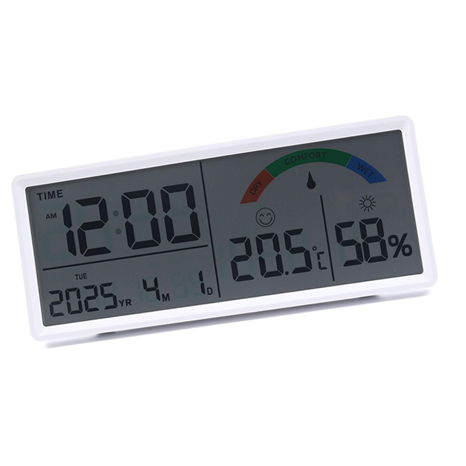 Hsioluted Multifunctional Electronic Clock Indoor Temperature Monitor Easy Setups Battery Operated with 2 Alarm and Snooze Feature Clock with Indoor Climate Monitor