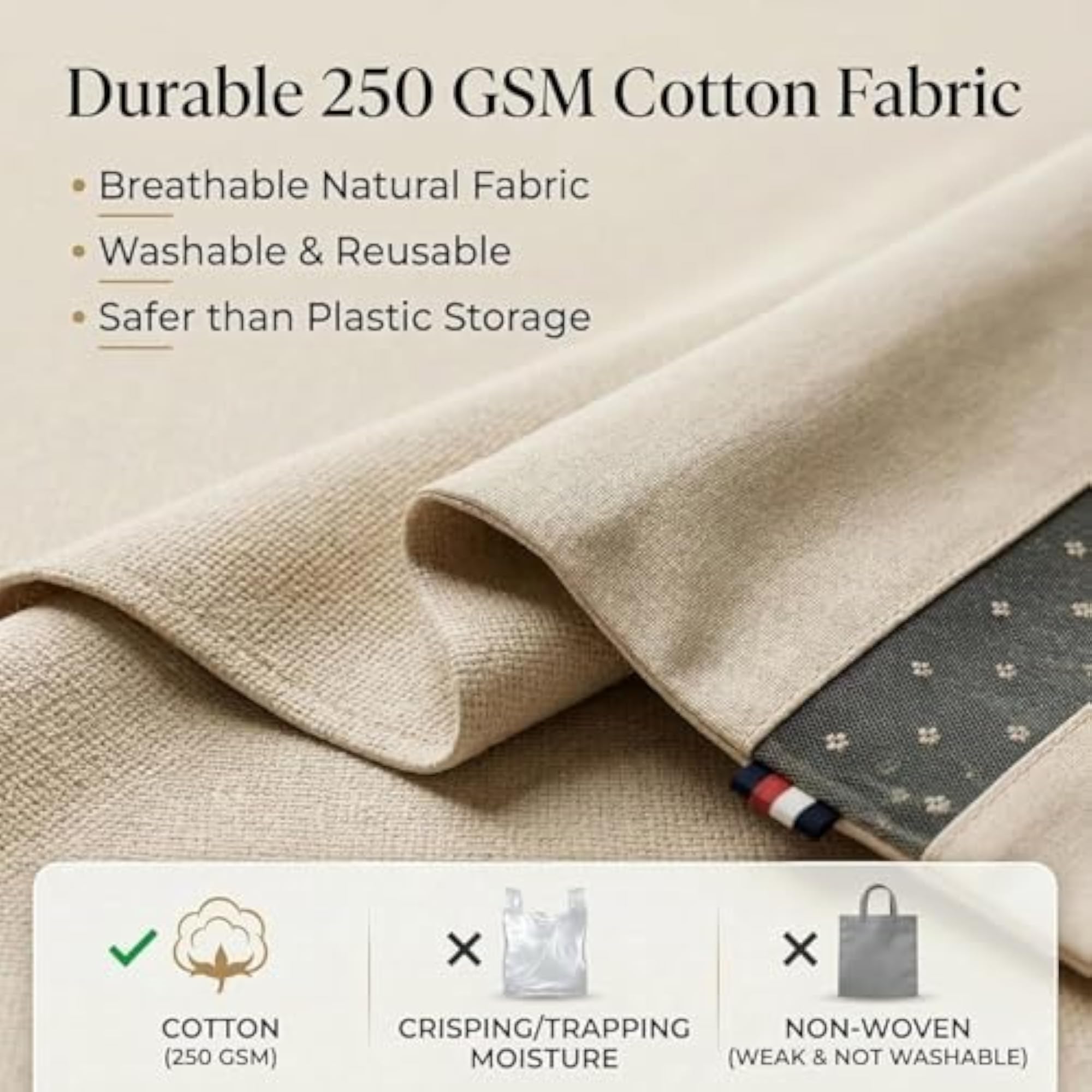 Cotton Zipper Pouches Pack of 10