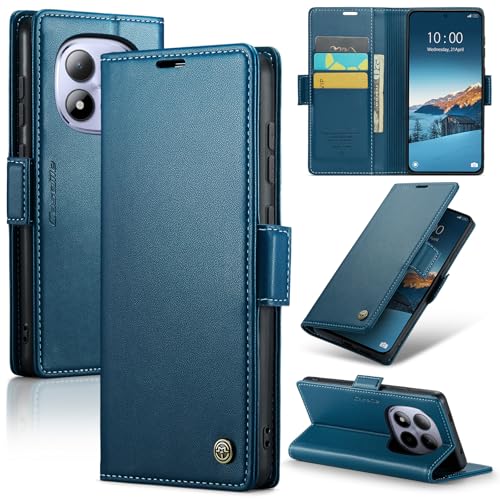 Rerzoiro Cover per Xiaomi Redmi Note 15 Pro 4G Custodia Portafoglio [Blocco RFID] Premium Pelle PU Wallet Case Flip Libro con Porta Carte Slot Supporto Flip Case per Xiaomi Redmi Note 15 Pro 4G, Blu