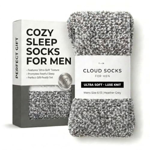 Product Image of the Unboxme Cloud Socks for Men, Fuzzy Ultra-Soft Warm Cozy Sleep Socks, Lounge Slipper Socks, Gift-Ready Heather Charcoal