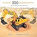 DOUBLE E Remote Control Excavator Toy 2 Batteries RC Excavators Sandbox Digger Hydraulic Construction Toys Vehicles Birthday Gift for Boys Kids 3-14 Years