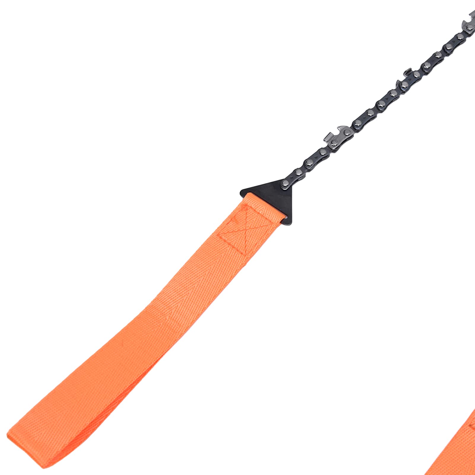 24 Inch Outdoor Pocket Chainsaw for Wood Cutting with Convenient Handle Portable Survival Hand Saw Chain Tool in Orange Color