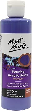 Mont Marte Premium Pouring Acrylic Paint, 240ml 8.11oz, Dark Purple, Pre-Mixed Acrylic Paint, Suitable for a Variety of Surfaces Including Stretched Canvas, Wood, MDF and Air Drying Clay.