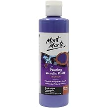 Mont Marte Premium Pouring Acrylic Paint, 240ml 8.11oz, Dark Purple, Pre-Mixed Acrylic Paint, Suitable for a Variety of Surfaces Including Stretched Canvas, Wood, MDF and Air Drying Clay.