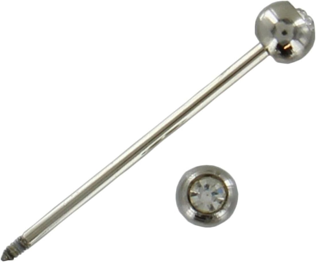 Mens Collar Bar Pin Silver Tone Clear Rhinestone Ends 1 11/16" Fashion Details for Ties Trendy Accessories Stylish Additions