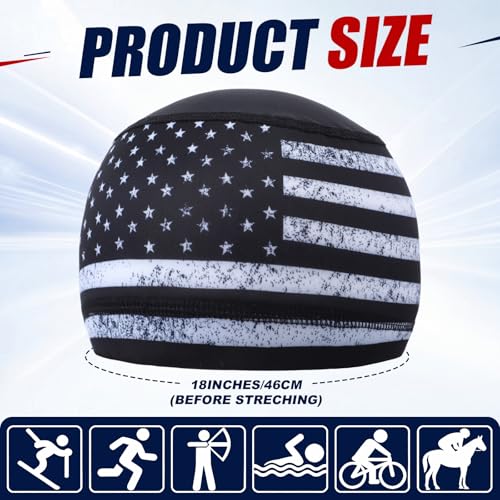 Image of Geyoga 4 Pieces Cooling Skull Cap Helmet Liner Sweat Wicking Beanie Head Wrap Bandana for Cycling Running Men Women