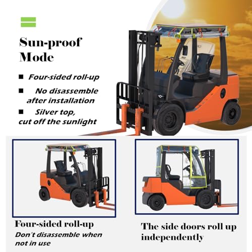BENVOL Forklift Cover, All-Weather Use, 3 Usage Modes,EVA Transparent Material,600D Silver-Coated Oxford,Waterproof, Windproof, Rainproof and UV-Proof,Forklift Capacity Up to 6000 Lbs by BENVOL - Image 5