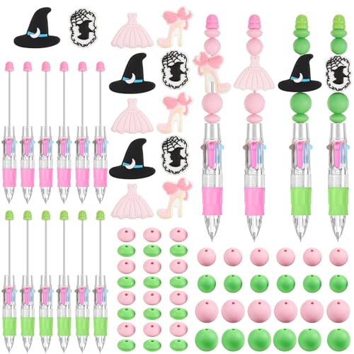 Stylo à perles 4 en 1 stylos princesse et sorcière en vrac lot de 12