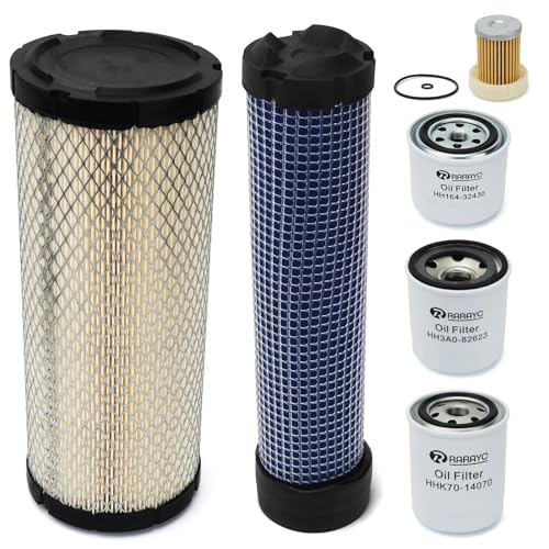 RARAYC Tractors maintenance kit Oil Fuel Air & Hydraulic Filters Compatible with Kubota L2501 L2800 L3200 L3400 L3700SU L3800 HST Tractors Replaces HH164-32430 6A320-59930 TA040-93230 TA040-93220
