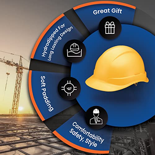 Acerpal Cap Style Vented Hard Hat Osha Construction Work Approved Safety Helmet, Solid Yellow Design Hard Hats, Cascos De Construccion, 6 Point Adjustable Ratchet Suspension #TOP2