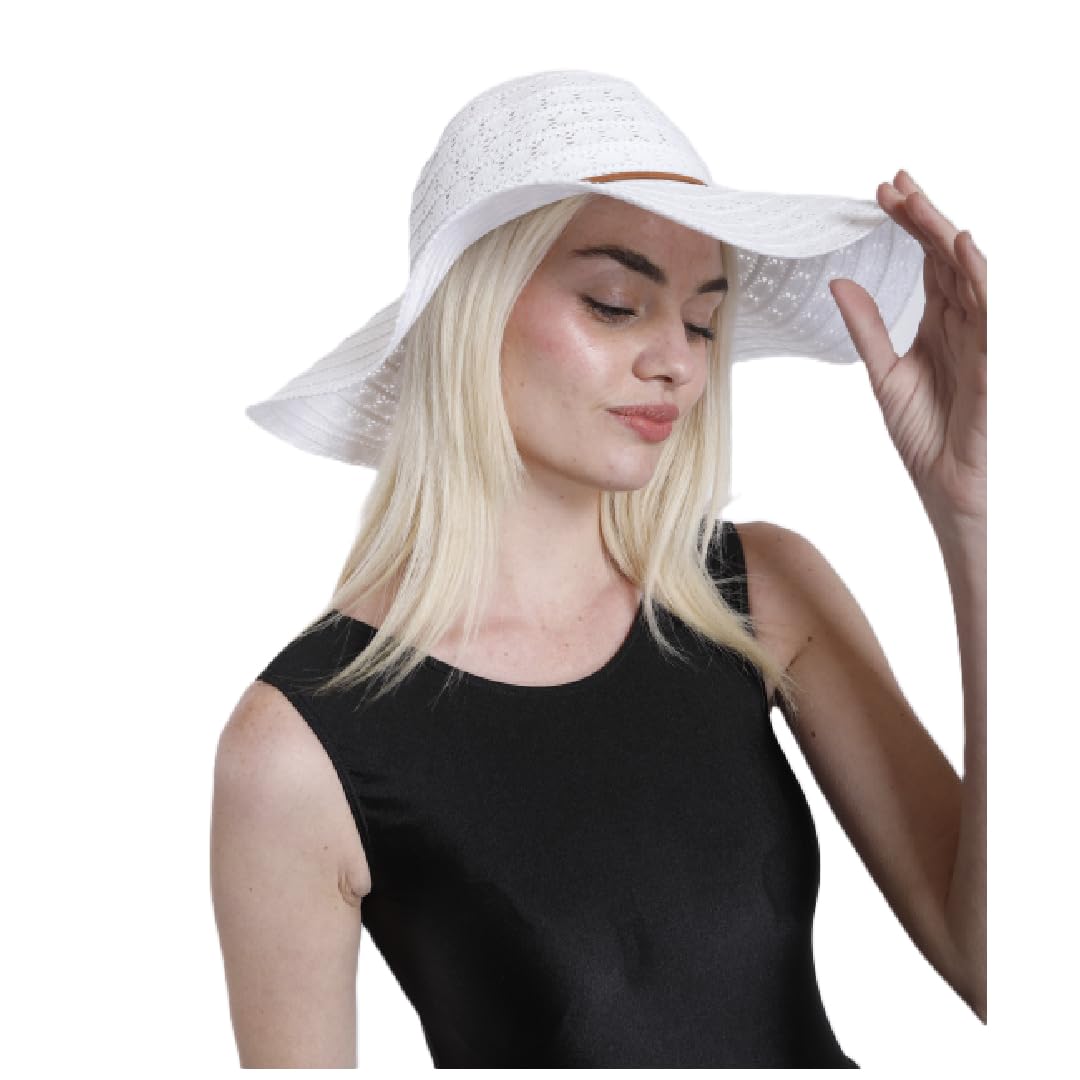 Carnavalife Sombrero de Playa para Mujer, ala Ancha, Plegable, Gorro Grande, Pamela Talla Única 57-58 cm, para el Sol, Verano, Viajes, Protección UV UPF 50+