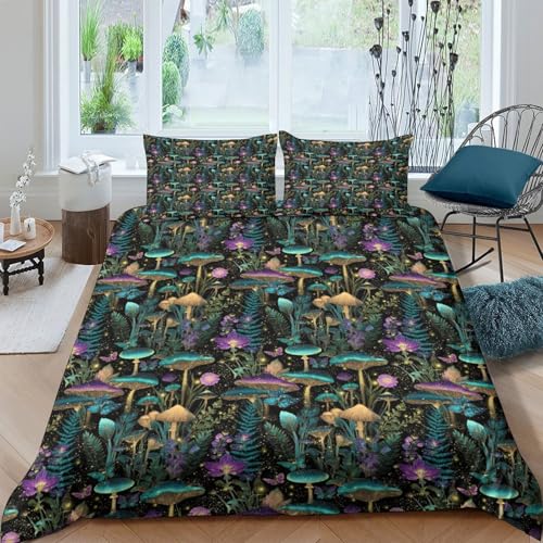 Parure de lit microfibre résistante supérieure motif forêt féerique 140x200cm