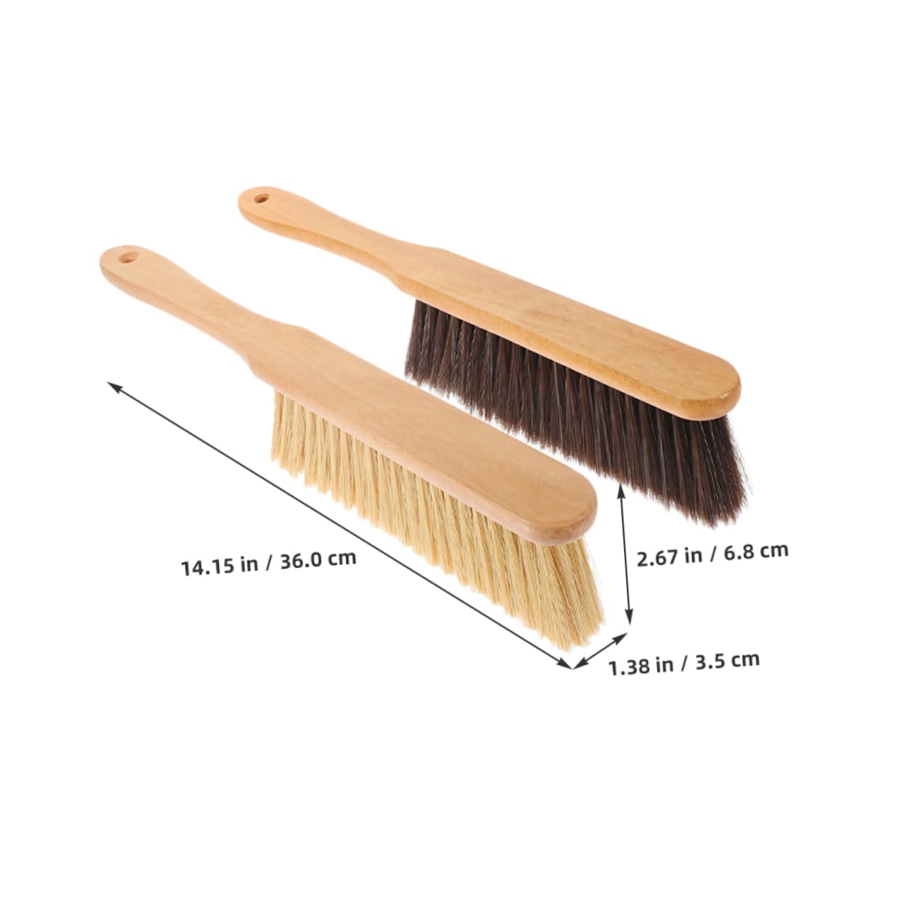 STOBAZA Ergonomic Bed Brush Long Wooden Handle for Sofa Couch Car More Dust Remover Pet Hair Brush