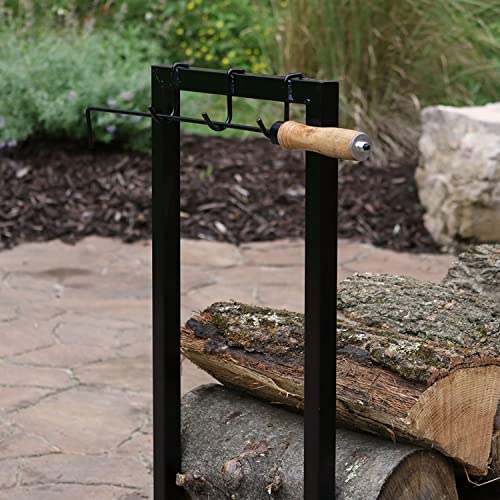 Sunnydaze 30-Inch Firewood Log Rack - Indoor Or Outdoor Wood Storage Holder For Fireplace Or Fire Pit - Steel Construction With Powder-Coated Finish - Black #TOP7