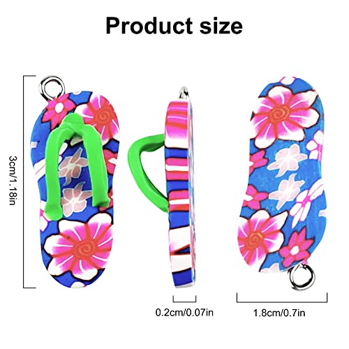 Beautychen 54Pcs Mini Flip Flop Pendant Clay Flip Flop Charms Colorful Polymer Clay Mini Slippers Charms For Women Jewelry Making Necklace Earrings Bracelet Craft Findings #TOP1