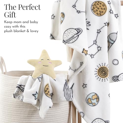 Image of Evolur Astro Nap 2 Piece Gift Set, Includes Blanket with Lovey, Warm and Cozy Baby Blanket, Machine Washable Nursery Bed Blanket, Soft and Charming Lovey