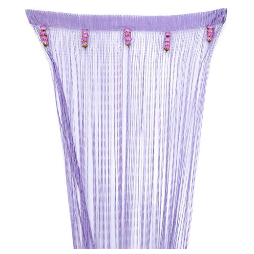 Inhemsk Gängad filament Partition Gardin Vardagsrum Gardin Rose String gardin garn dekorativa tillbehör Varm typ (Color : Light purple)