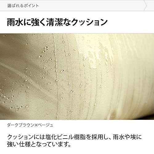 モダンデコ 2人掛け ガーデン ソファ ラタン調 (ホワイト×ベージュ) 4枚目