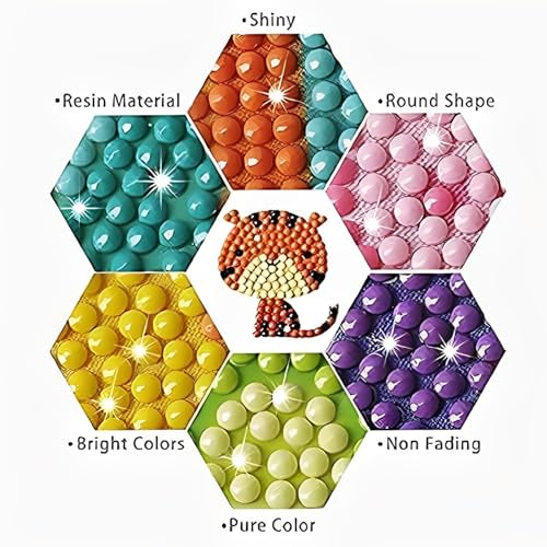 Image of YellowCult Diamond Painting Stickers Kits for Kids, DIY 5D Diamond Art Mosaic Stickers by Numbers Kits - 9 Pieces [Super Hero Theme]