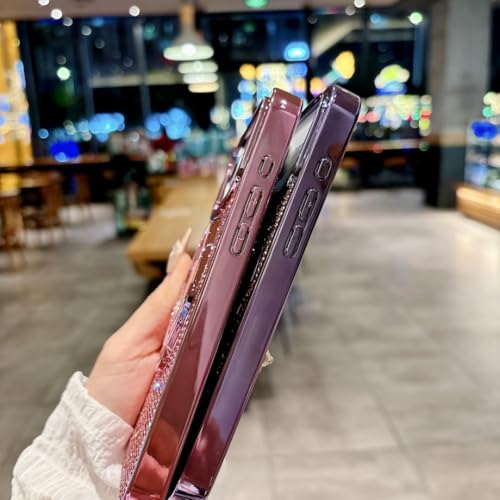 Coque paillettes iPhone 12 Pro Max dorée avec miroir et support magnétique haute finition