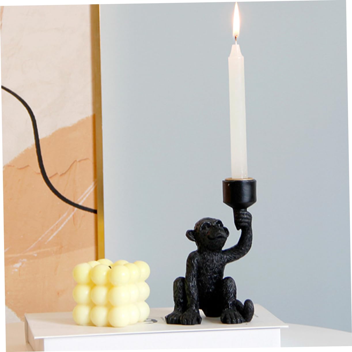 インテリア 置物  キャンドル サル Amazon｜Frcolor 樹脂製モンキーキャンドルホルダー home decor