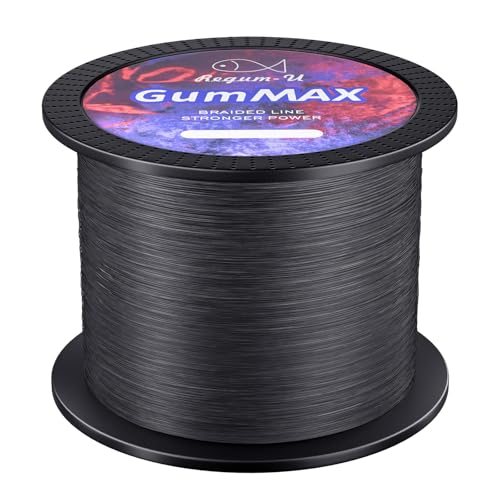 GumMAX 8X Stealth Braided Fishing Line 545 Yards / 80 LB Abrasion Resistant Superline Zero Stretch & Smaller Diameter Confuse & Catch Big Fish Better in Saltwater & Freshwater (Black)