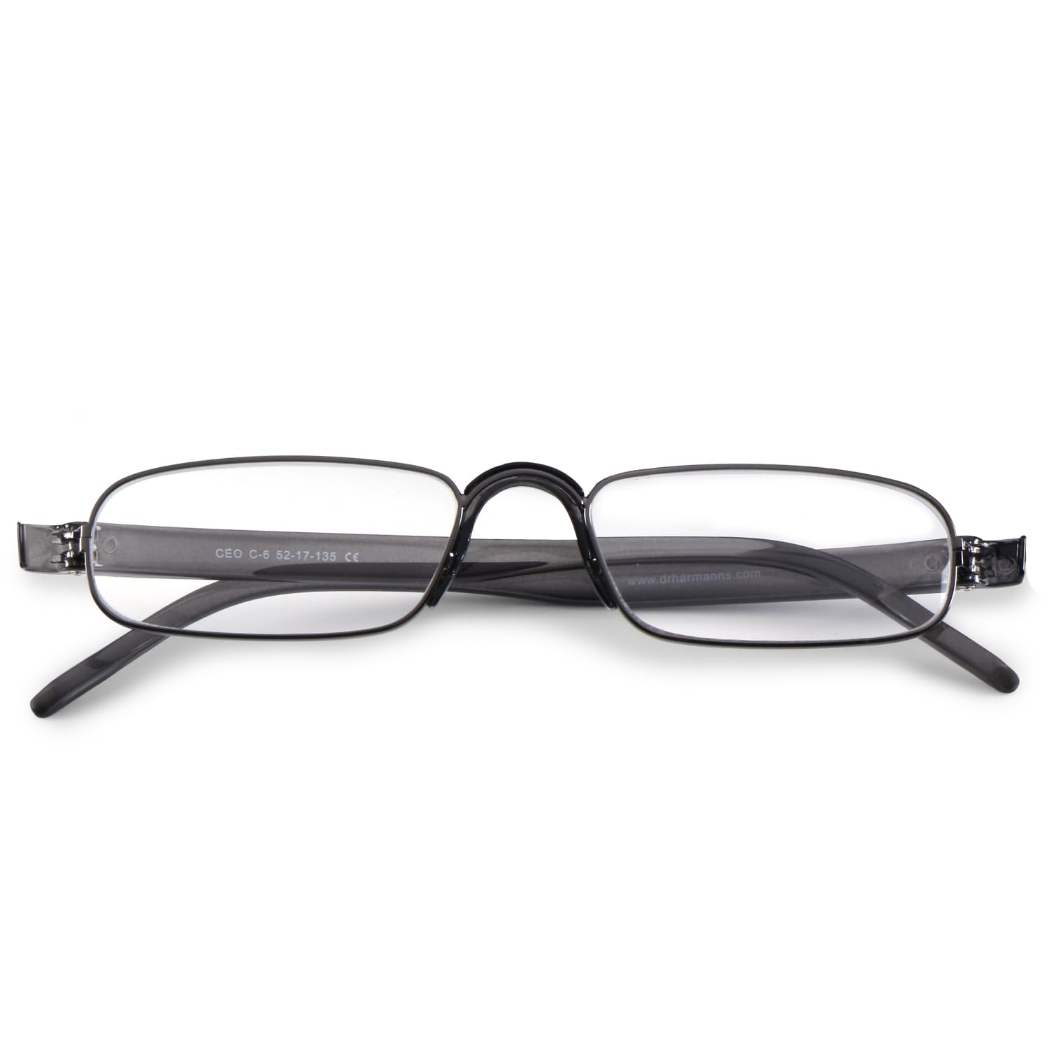 DR.HARMANN'S READING GLASSES® FULL RIM METAL FRAME fitted with Anti Reflection Coating Lens (Model: CEO ARC Metallic Grey colour +4.00)