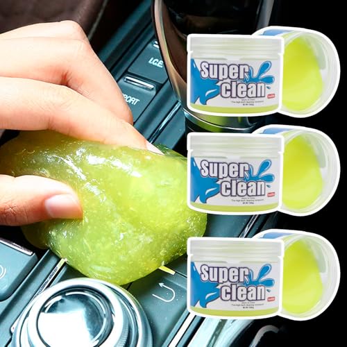 x xotic tech Car Cleaning Gel for Car Detailing Putty Interior Cleaner Slime Auto Detail Tools Supplies Accessories Valentines Day Gifts for Him Her Men Women Stocking Stuffers Yellow 3 Pack