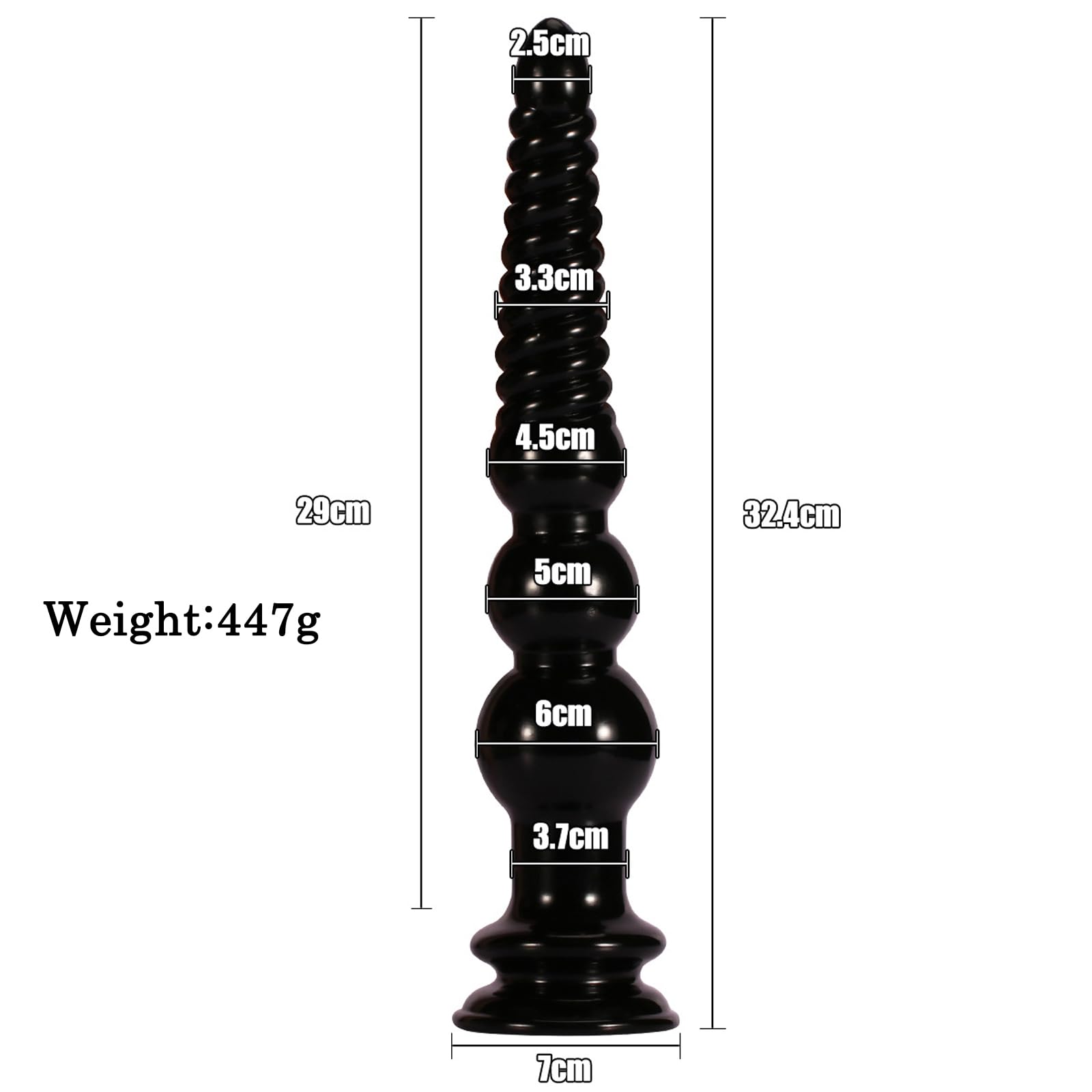 BDSMYOU Palline Anali Plug Anale Dildo Anale XXL Gigante,Sex Toys Plug Analesex Toy Buttplug,Dilatatore Ano per Donna Uomo,Toys Sessuali per Coppie (Nero)