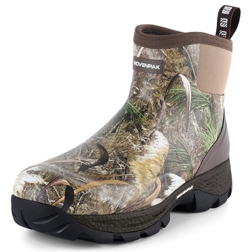 WOVENPAK Waterproof Garden Shoes Rain Boots for Men, Ankle Rubber Work Boots, Insulated Outdoor Mud Boot for Gardening, Hunting, Farming, Camping and Yard, Size 6-13 - image 1