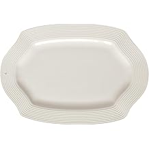 Nora Fleming Stoneware Serving Platter - Large Pretty Platter Tray for Appetizers, Snacks, and Side Dishes - Perfect for Entertaining Guests - Pair with One of Our Hand-Painted Minis- PP9 - White