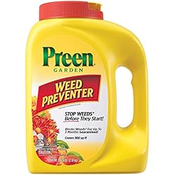 1 of Preen Garden Weed Preventer 5.625 lb. Flip-top Bottle - Covers 900 sq. ft. | Pre emergent weed control for flower and vegetable gardens - Prevents weeds up to 3 months - Safe for use around 200 plants