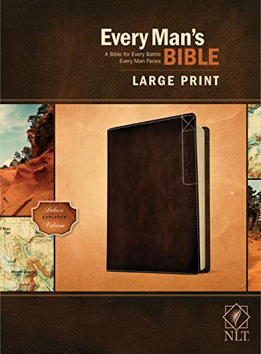 Nlt Every Man’S Bible, Large Print, Deluxe Explorer Edition: New Living Translation, Brown, Leatherlike: Explorer Edition