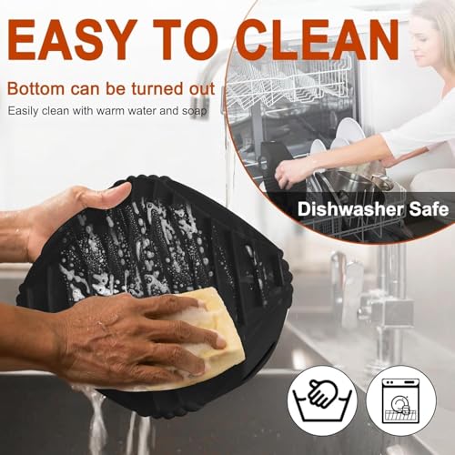 Image of Large Silicone Air Fryer Liners Square 5-9 QT, 7.9 Inch Airfryer Liners Reusable 2 Pack Air Fryer Liners Pot Oven Liner Baking Tray, Air Fryer Basket Silicone Mat Bowl Air Fryer Accessories